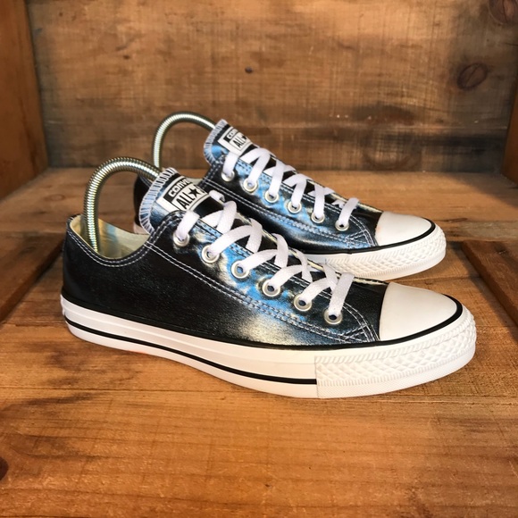 metallic blue converse